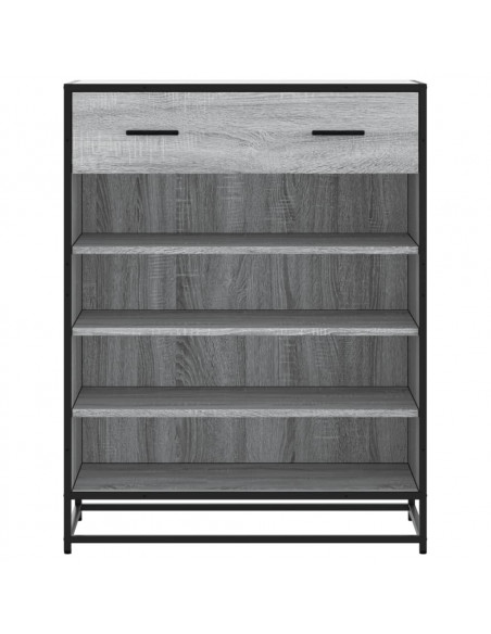 Scarpiera Grigio Sonoma 75x38x97,5 cm Legno Multistrato Metallo