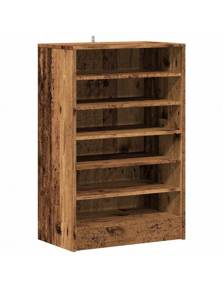 Scarpiera Legno Antico 60x35x92 cm in Legno Multistrato