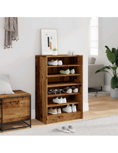 Scarpiera Legno Antico 60x35x92 cm in Legno Multistrato