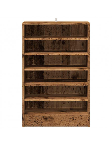Scarpiera Legno Antico 60x35x92 cm in Legno Multistrato