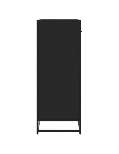 Scarpiera Nera 75x38x97,5 cm in Truciolato e Metallo