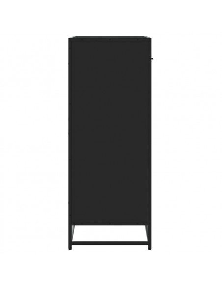 Scarpiera Nera 75x38x97,5 cm in Truciolato e Metallo