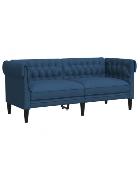 Set di Divani 2 pz Blu in Tessuto