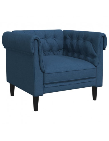 Set di Divani 3 pz Blu in Tessuto