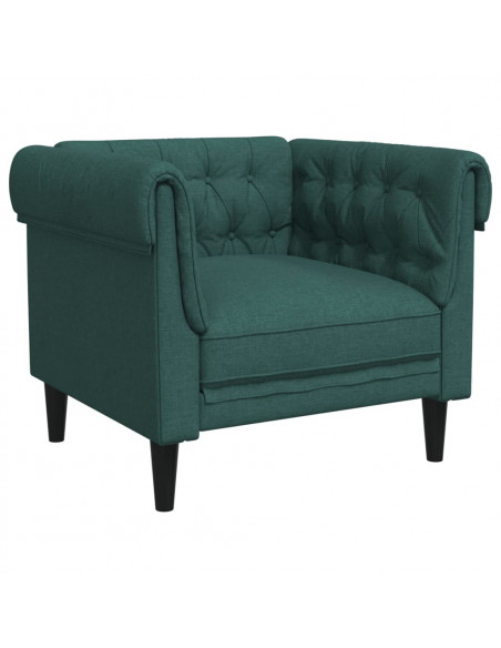 Set di Divani 3 pz Verde Scuro in Tessuto