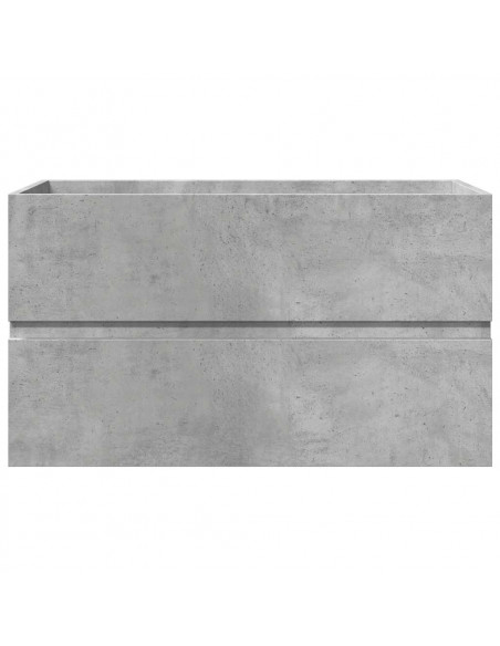 Set Mobili da Bagno 3 pz Grigio Cemento in Legno Multistrato