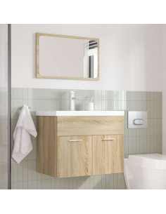 Set Mobili da Bagno 3 pz Rovere Sonoma in Legno Multistrato 2
