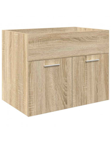 Set Mobili da Bagno 3 pz Rovere Sonoma in Legno Multistrato