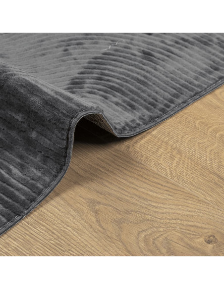 Tappeto IZA a Pelo Corto Aspetto Scandinavo antracite 200x280cm