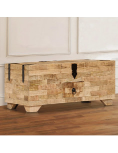 Tavolino da Caffè in Legno Massello di Mango 80x40x35 cm