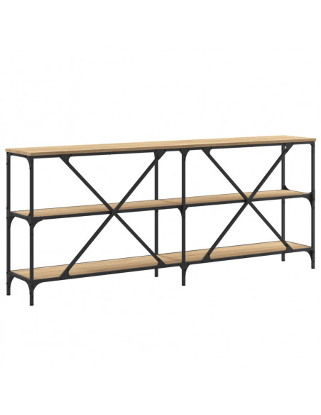Tavolo Consolle Rovere Sonoma 180x30x75 cm Multistrato e Ferro