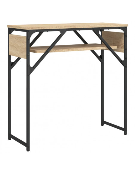 Tavolo Consolle Ripiano Rovere Sonoma 75x30x75cm Multistrato