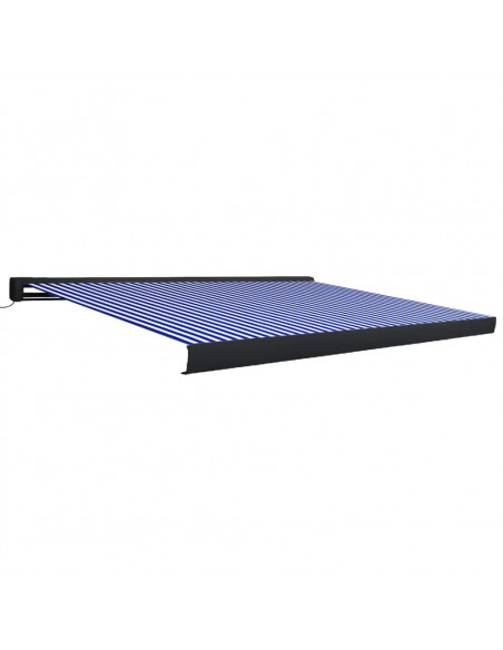 Tenda a Cassonetto Motorizzata 400x300 cm Blu e Bianco