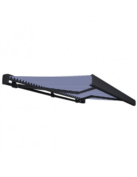 Tenda a Cassonetto Motorizzata 400x300 cm Blu e Bianco