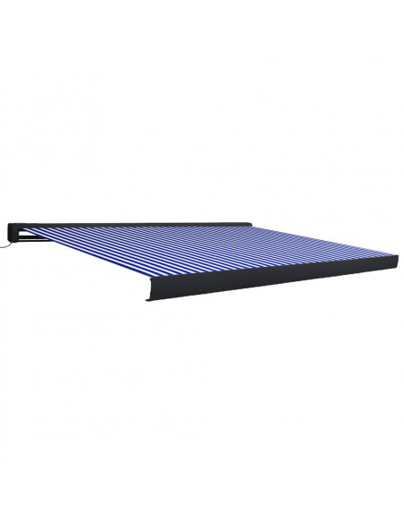 Tenda a Cassonetto Motorizzata 350x250 cm Blu e Bianco