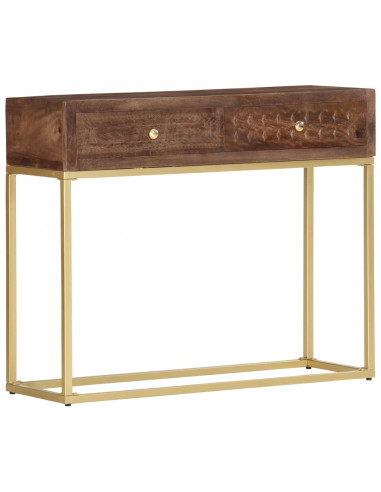 Tavolo Consolle 90x30x75 cm in Legno Massello di Mango