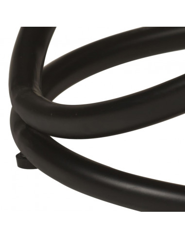 Tavolino Ø50x40 cm in Legno Massello di Recupero e Acciaio