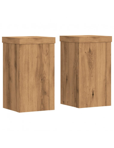 Supporti per Piante 2 pz Rovere 10x10x18 cm in Multistrato