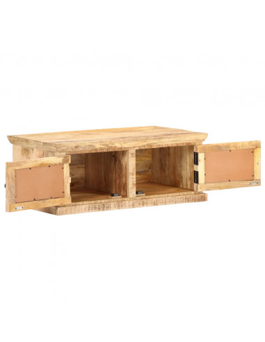 Tavolino da Salotto 90x50x35 cm Legno Massello di Mango e Canna