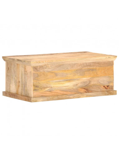 Tavolino da Salotto 90x50x35 cm Legno Massello di Mango e Canna