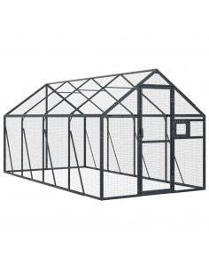 Voliera Antracite 1,79x4x1,85 m in Alluminio 2