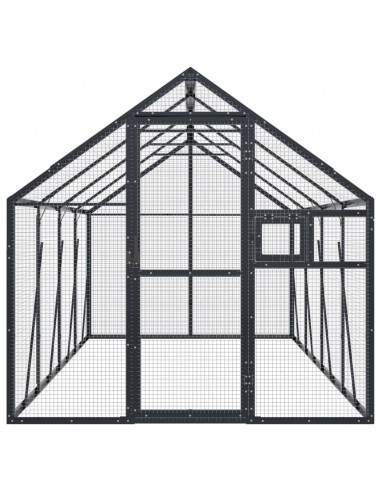 Voliera Antracite 1,79x4x1,85 m in Alluminio