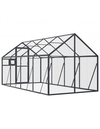 Voliera Antracite 1,79x4x1,85 m in Alluminio