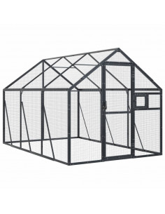 Voliera Antracite 1,79x3x1,85 m in Alluminio 2