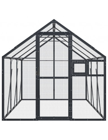 Voliera Antracite 1,79x3x1,85 m in Alluminio