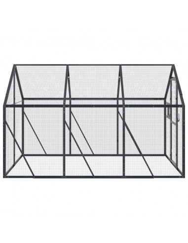 Voliera Antracite 1,79x3x1,85 m in Alluminio