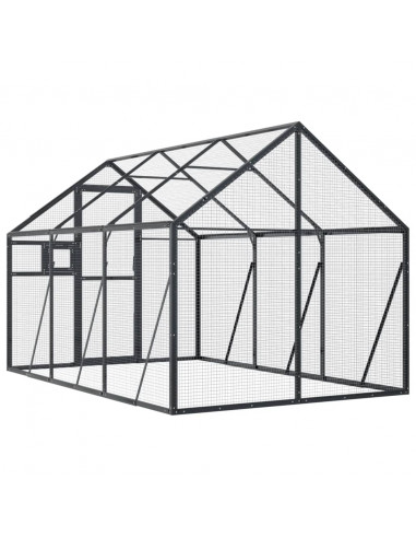 Voliera Antracite 1,79x3x1,85 m in Alluminio