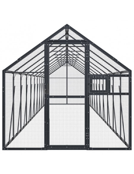 Voliera Antracite 1,79x10x1,85 m in Alluminio
