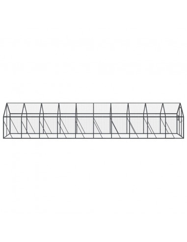 Voliera Antracite 1,79x10x1,85 m in Alluminio