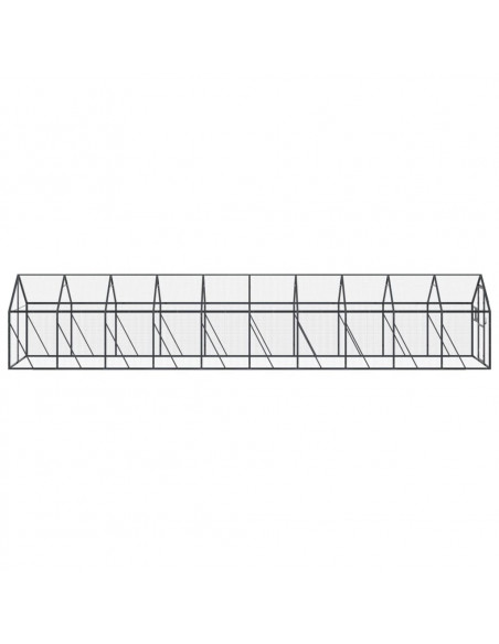 Voliera Antracite 1,79x10x1,85 m in Alluminio