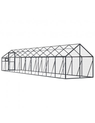 Voliera Antracite 1,79x10x1,85 m in Alluminio