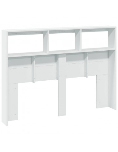 Testiera con Contenitore a LED Bianca 140x17x102 cm