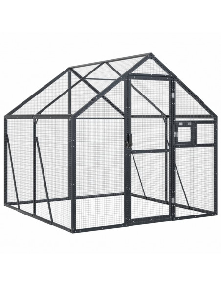 Voliera Antracite 1,79x2x1,85 m in Alluminio