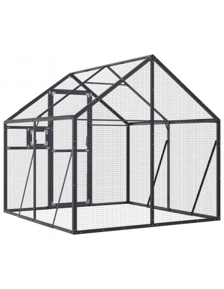 Voliera Antracite 1,79x2x1,85 m in Alluminio