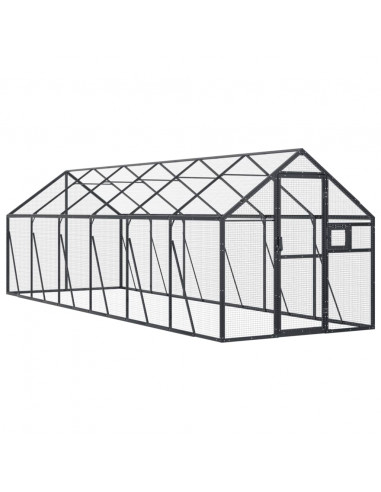 Voliera Antracite 1,79x6x1,85 m in Alluminio