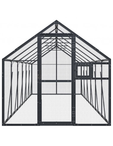 Voliera Antracite 1,79x6x1,85 m in Alluminio