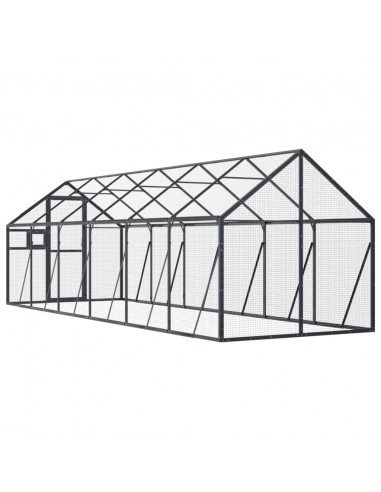Voliera Antracite 1,79x6x1,85 m in Alluminio