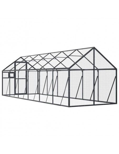 Voliera Antracite 1,79x6x1,85 m in Alluminio