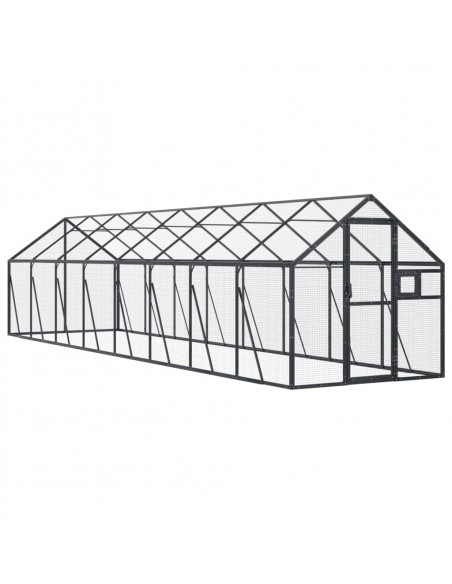 Voliera Antracite 1,79x8x1,85 m in Alluminio