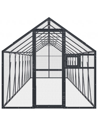 Voliera Antracite 1,79x8x1,85 m in Alluminio