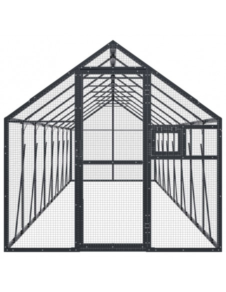 Voliera Antracite 1,79x8x1,85 m in Alluminio
