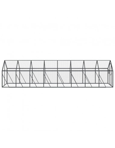 Voliera Antracite 1,79x8x1,85 m in Alluminio