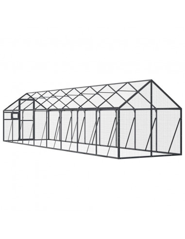 Voliera Antracite 1,79x8x1,85 m in Alluminio