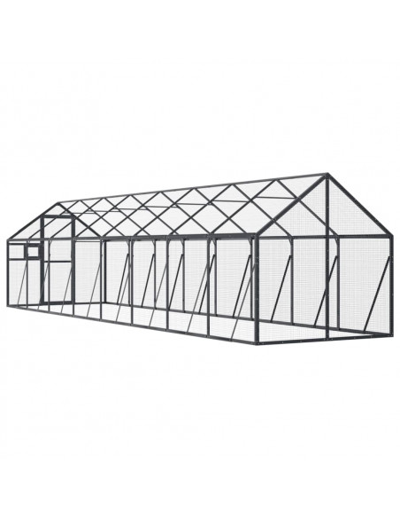 Voliera Antracite 1,79x8x1,85 m in Alluminio