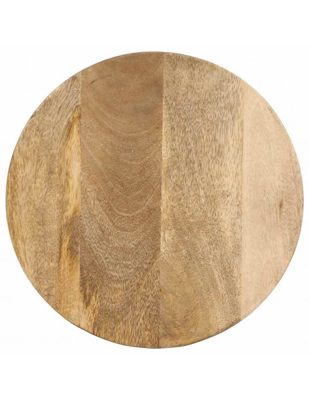 Tavolino da Salotto Ø33x50 cm in Legno Massello di Mango