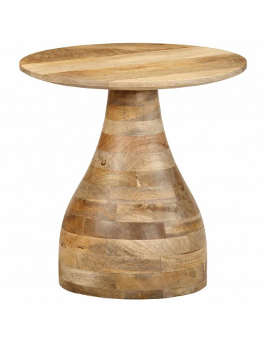 Tavolino da Salotto Ø40x40 cm in Legno Massello di Mango